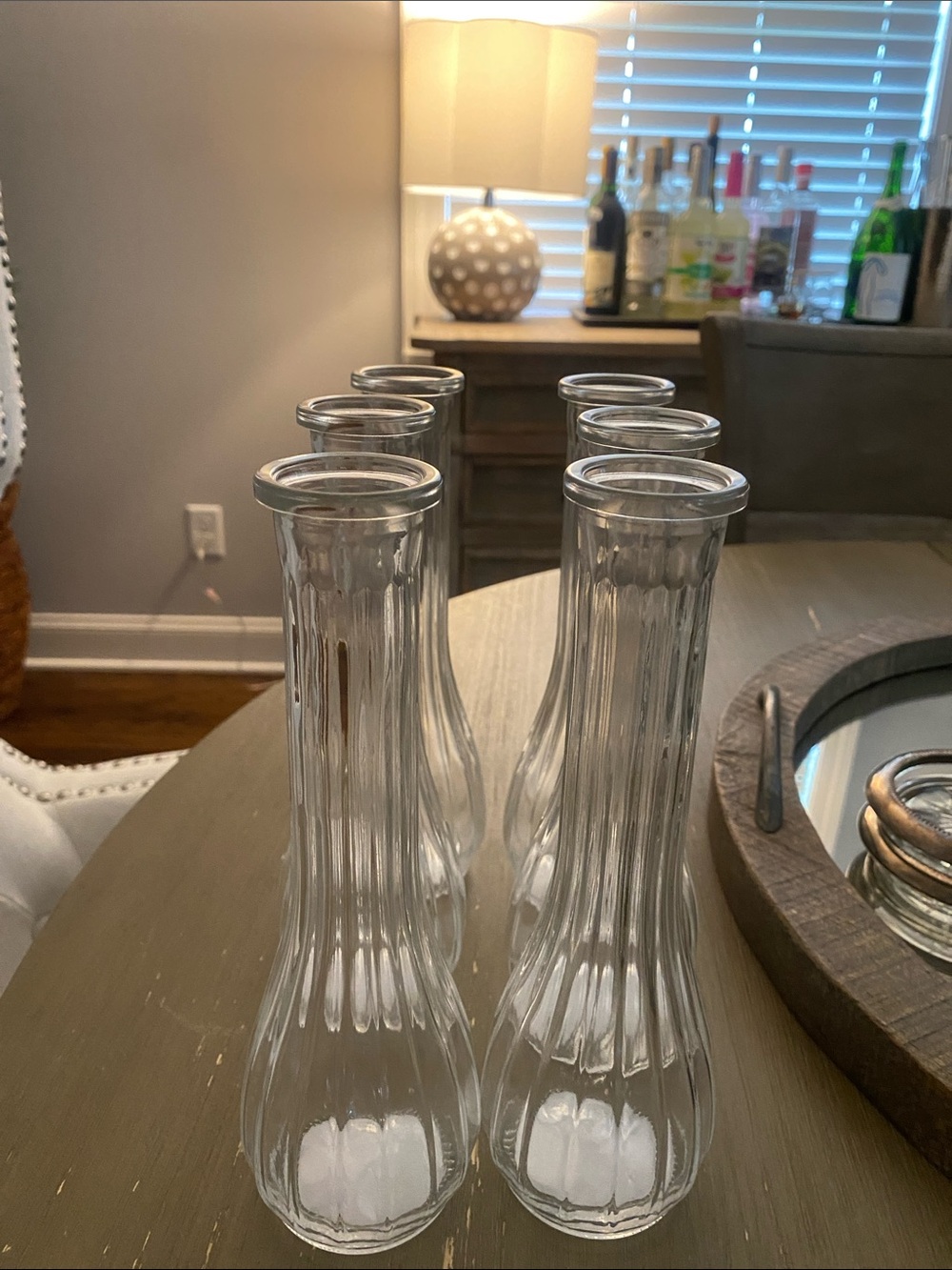 Clear Glass Bud Vases - Set of 6